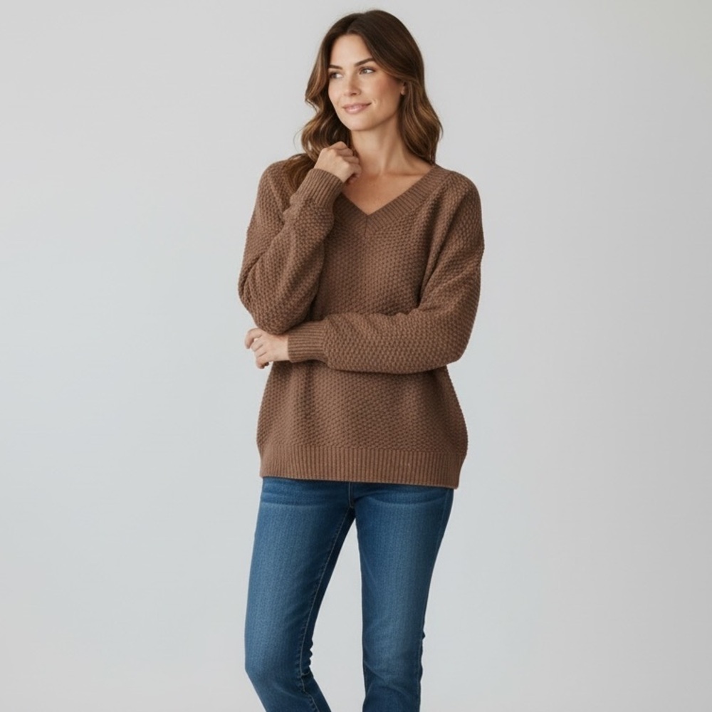 Sonoma Textured Knit V-Neck Sweater – Size M